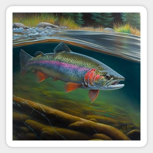 Rainbow Trout In Stream Sticker